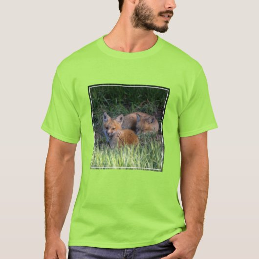 Kutest Baby Animals | Paar van Red Fox Kit Sibling T-shirt (Voorkant)