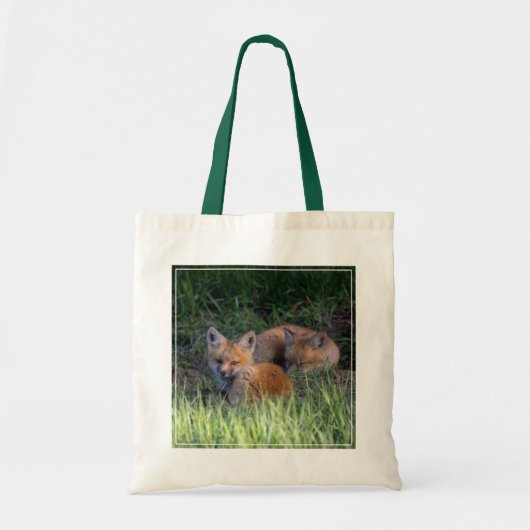 Kutest Baby Animals | Paar van Red Fox Kit Sibling Tote Bag (Voorkant)