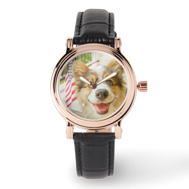 Kutest Baby Animals | Patriotic Corgi Puppy Horloge (Voorkant)