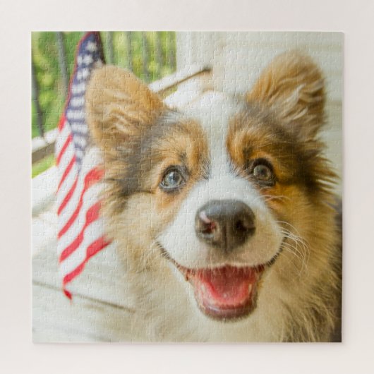 Kutest Baby Animals | Patriotic Corgi Puppy Legpuzzel (Verticaal)
