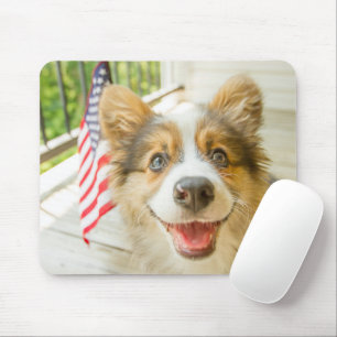 Kutest Baby Animals Patriotic Corgi Puppy Muismat