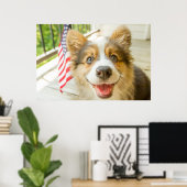 Kutest Baby Animals | Patriotic Corgi Puppy Poster (Thuiskantoor)