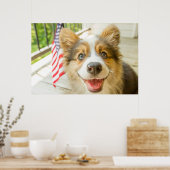 Kutest Baby Animals | Patriotic Corgi Puppy Poster (Keuken)