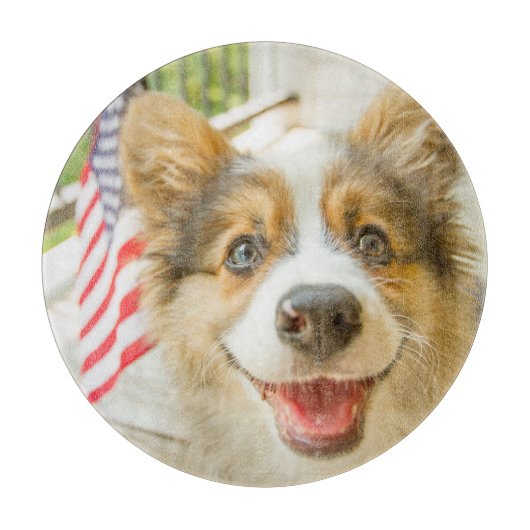 Kutest Baby Animals | Patriotic Corgi Puppy Snijplank (Voorkant)