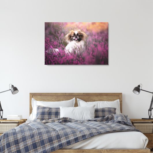 Kutest Baby Animals | Pekingese Puppy Canvas Afdruk (Insitu (Slaapkamer))