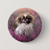 Kutest Baby Animals | Pekingese Puppy Ronde Button 5,7 Cm (Voorkant)