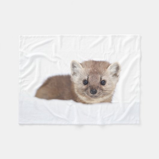 Kutest Baby Animals | Pine Marten Fleece Deken (Voorkant (Horizontaal))