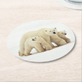 Kutest Baby Animals | Polaire Beer Ronde Kartonnen Onderzetter (Gebogen)
