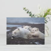 Kutest Baby Animals | Polar Beer Family Alaska Bedankkaart (Staand voorkant)