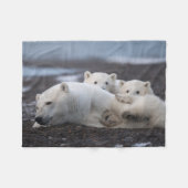 Kutest Baby Animals | Polar Beer Family Alaska Fleece Deken (Voorkant (Horizontaal))