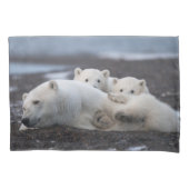 Kutest Baby Animals | Polar Beer Family Alaska Kussensloop (Voorkant)