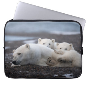 Kutest Baby Animals   Polar Beer Family Alaska Laptop Sleeve