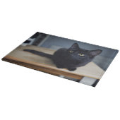 Kutest Baby Animals | Portret van een zwarte kat Snijplank (Hoek)