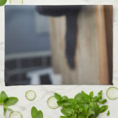 Kutest Baby Animals | Portret van een zwarte kat Theedoek