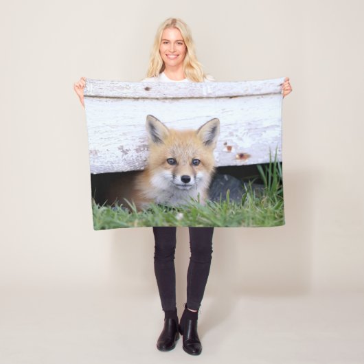 Kutest Baby Animals | Red Fox Kit Peking Fleece Deken (In situ)