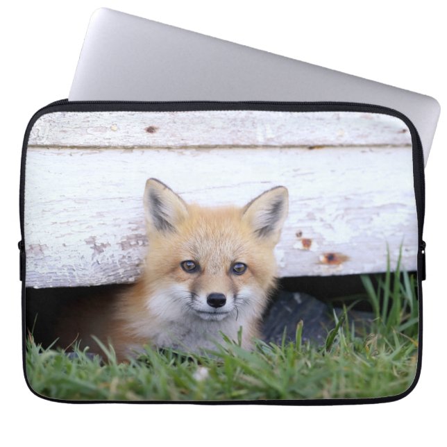 Kutest Baby Animals | Red Fox Kit Peking Laptop Sleeve (Voorkant)