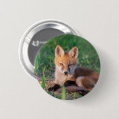 Kutest Baby Animals | Red Fox Kit Relaxing Ronde Button 5,7 Cm (Voorkant /achterkant)