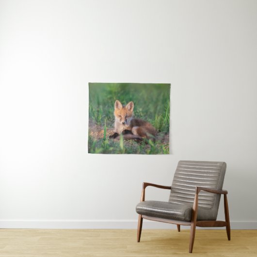 Kutest Baby Animals | Red Fox Kit Relaxing Wandkleed (In Situ (horizontaal))