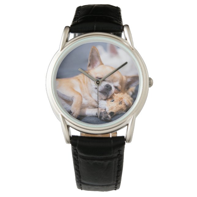 Kutest Baby Animals | Red-haring Chihuahua Dog Horloge (Voorkant)