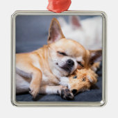 Kutest Baby Animals | Red-haring Chihuahua Dog Metalen Ornament (Voorkant)