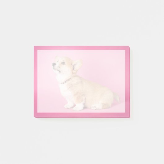 Kutest Baby Animals | Roze Corgi Puppy Post-it® Notes (Voorkant)