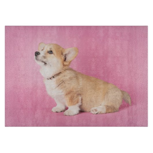 Kutest Baby Animals | Roze Corgi Puppy Snijplank (Voorkant)