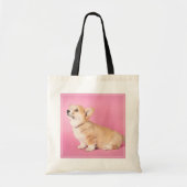 Kutest Baby Animals | Roze Corgi Puppy Tote Bag (Voorkant)