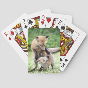 Kutest Baby Animals   Schattige Fox Kit & Mama Pokerkaarten