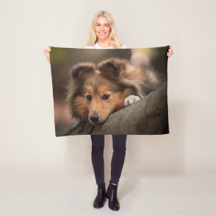 Kutest Baby Animals Shetland Sheepdog Puppy Fleece Deken