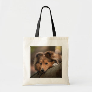 Kutest Baby Animals Shetland Sheepdog Puppy Tote Bag