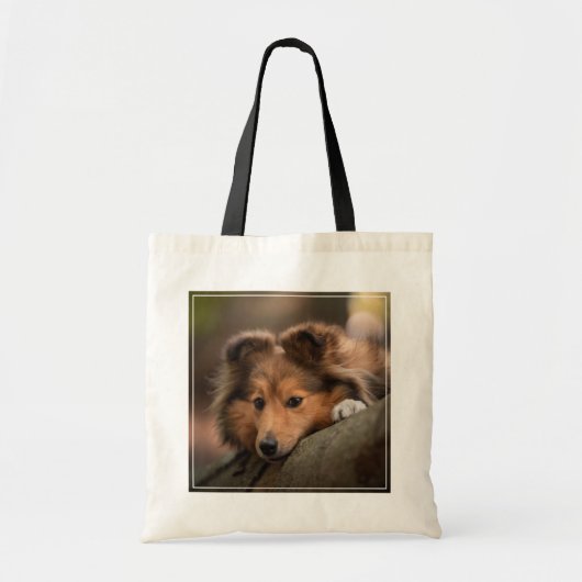 Kutest Baby Animals | Shetland Sheepdog Puppy Tote Bag (Voorkant)
