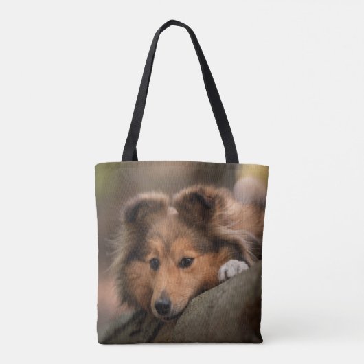 Kutest Baby Animals | Shetland Sheepdog Puppy Tote Bag (Achterkant)