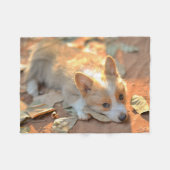 Kutest Baby Animals | Shy Corgi Fleece Deken (Voorkant (Horizontaal))