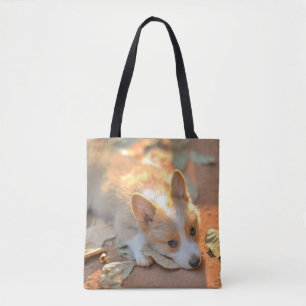Kutest Baby Animals Shy Corgi Tote Bag