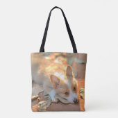 Kutest Baby Animals | Shy Corgi Tote Bag (Achterkant)