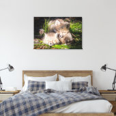 Kutest Baby Animals | Slaapstand van de Baby Red F Canvas Afdruk (Insitu (Slaapkamer))