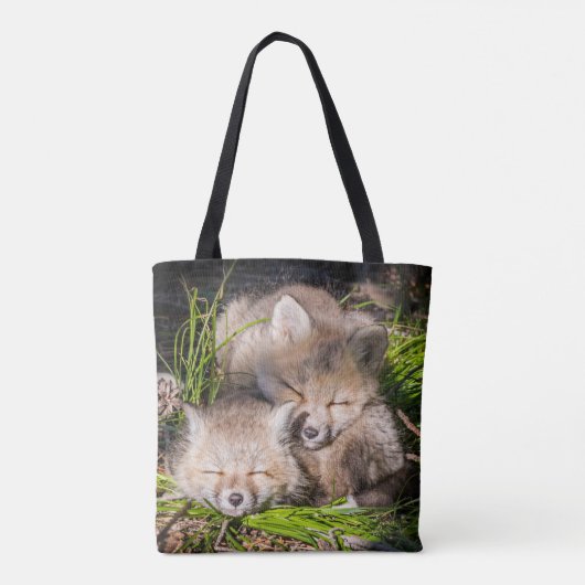 Kutest Baby Animals | Slaapstand van de Baby Red F Tote Bag (Achterkant)