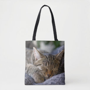 Kutest Baby Animals Slapen van Tabby Kitten Tote Bag