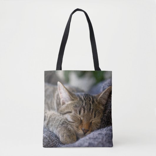 Kutest Baby Animals | Slapen van Tabby Kitten Tote Bag (Voorkant)