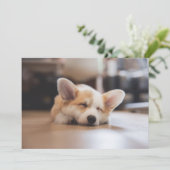 Kutest Baby Animals | Sleepy Corgi Bedankkaart (Staand voorkant)