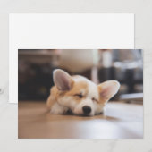 Kutest Baby Animals | Sleepy Corgi Bedankkaart (Voorkant / Achterkant)