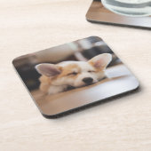 Kutest Baby Animals | Sleepy Corgi Bier Onderzetter (Linkerzijde)