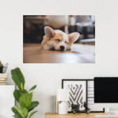 Kutest Baby Animals | Sleepy Corgi Poster (Thuiskantoor)