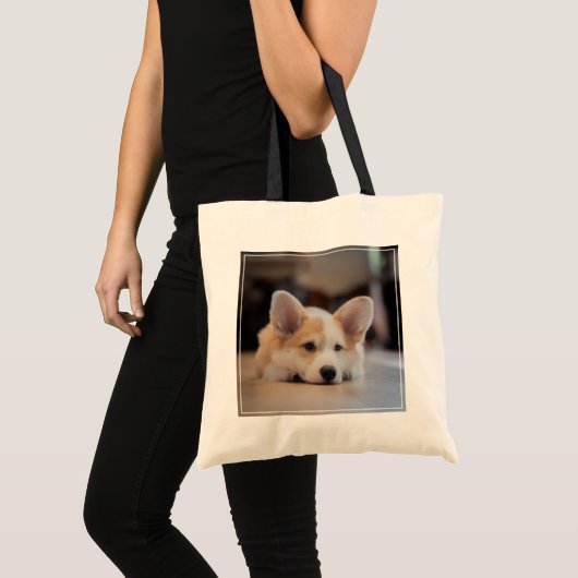 Kutest Baby Animals | Sleepy Corgi Puppy Tote Bag (Voorkant (product))