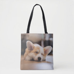 Kutest Baby Animals Sleepy Corgi Tote Bag