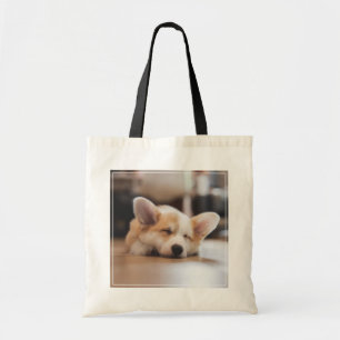 Kutest Baby Animals Sleepy Corgi Tote Bag