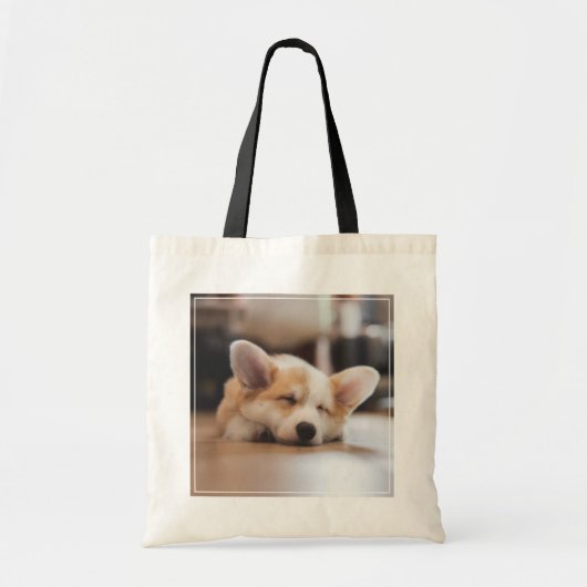 Kutest Baby Animals | Sleepy Corgi Tote Bag (Voorkant)