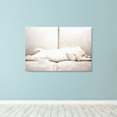 Kutest Baby Animals | Sleepy Yellow Labrador Puppy Canvas Afdruk (Insitu (Houten vloer))