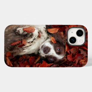 Kutest Baby Animals Spaniel in najaarsbladeren Case-Mate iPhone 14 Hoesje