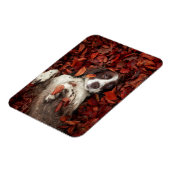 Kutest Baby Animals | Spaniel in najaarsbladeren Magneet (Linkerzijde)